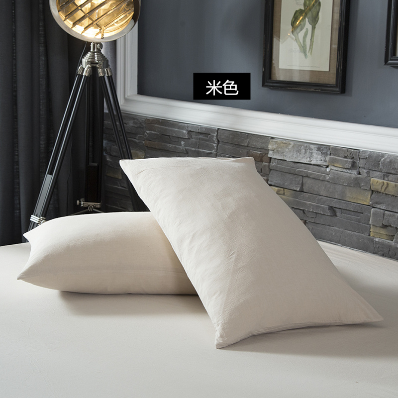 MUJI Giặt gối bông Vỏ bông Cotton sọc sọc Sinh viên đơn ký túc xá Bộ gối màu rắn - Gối trường hợp gối chống trào ngược babieskey