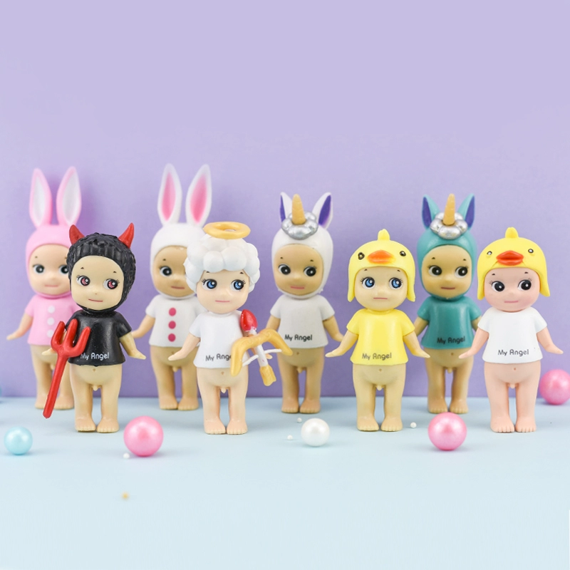 Sony Unicorn Pink Rabbit Angel Demon Chobe Doll Làm bằng tay Mô hình Búp bê Đồ chơi Trang trí Bánh - Trang trí nội thất