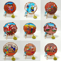 Wood Sheet Painting Finished Custom Wood Chip Decoration Painting Year Round Wood Sheet Painting Kindergarten Hand Hand-painted Diy Decoration