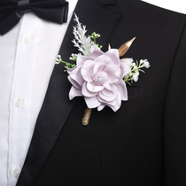 Western-style wedding corsage outdoor mens suit corsage guest groomsmen decoration simulated corsage