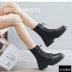 Martin boots của phụ nữ mới mùa thu và mùa đông lưới màu đỏ phong cách Anh giày cao gót mỏng gầy đi xe máy màu đen đẹp trai giày đế dày phù hợp với tất cả các trận đấu ngắn - Kính đeo mắt kính