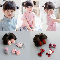 Children hairclip set cute wig ball head bow baby hair clip baby hair clip baby small hair hair accessories headwear