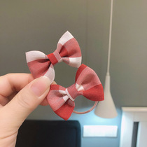 Children hair accessories cute grid butterfly knot baby hair clip girl head rope macaron Korean version girl headwear clip