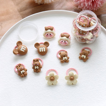 Childrens rubber band 2021 milk tea color resin cartoon small rubber band baby hair ring does not hurt hair baby head rope girl