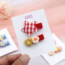 Childrens hair accessories cute fabric five-star flower hairclip baby does not hurt hair little girl headgear Baby Bangs