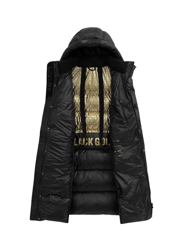 Off-Season Clearance Black Long Over-The-Knee down Jacket for Women Korean Style Loose Thickeneded White Duck down Hooded Black Gold Winter Outwear