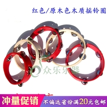 Factory direct sales childrens toys Orff early education educational aids 6 inches 8 inches wooden bell ring tambourine kindergarten