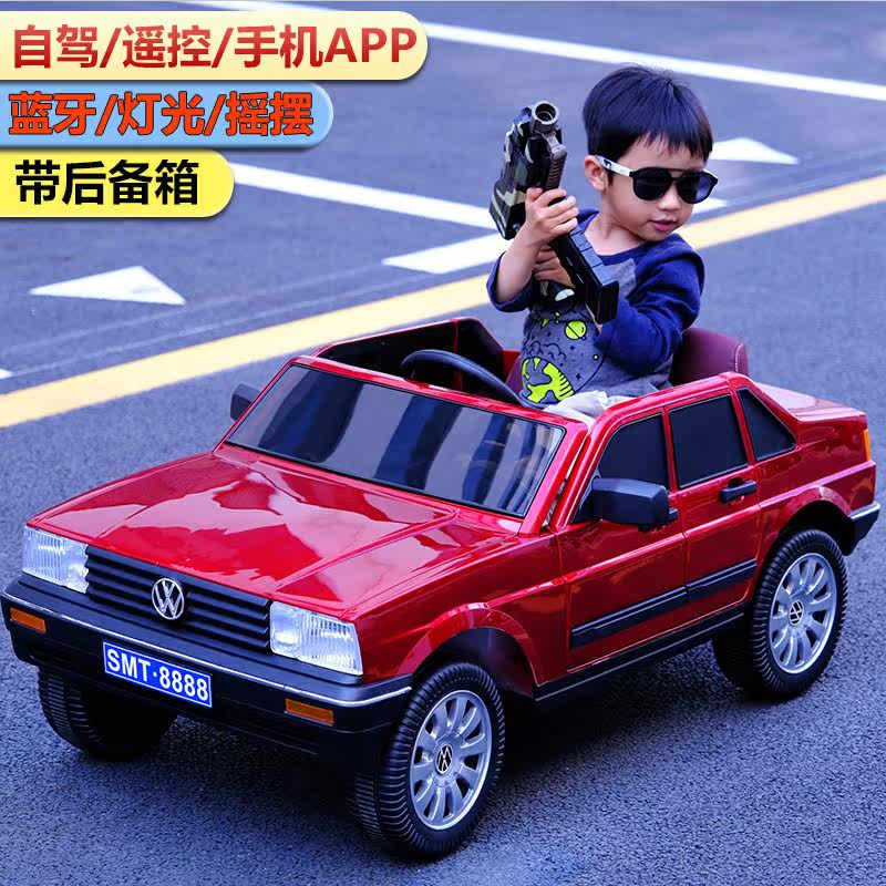 Pusan children's electric car four-wheeled remote control car can sit men and women children baby rechargeable oversized toy car