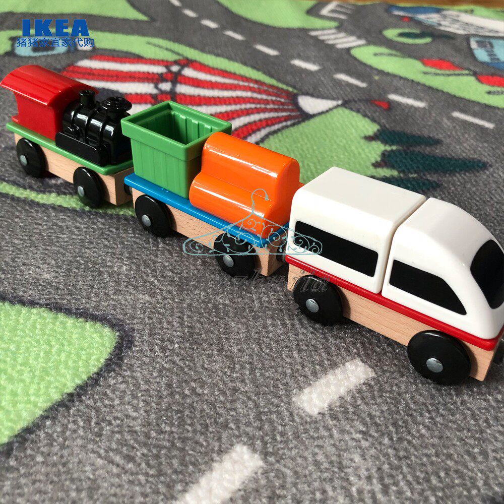 IKEA IKEA Tetra Lebao Toy Train 3-piece Set Wooden Magnet Car Train Children's Day Gift