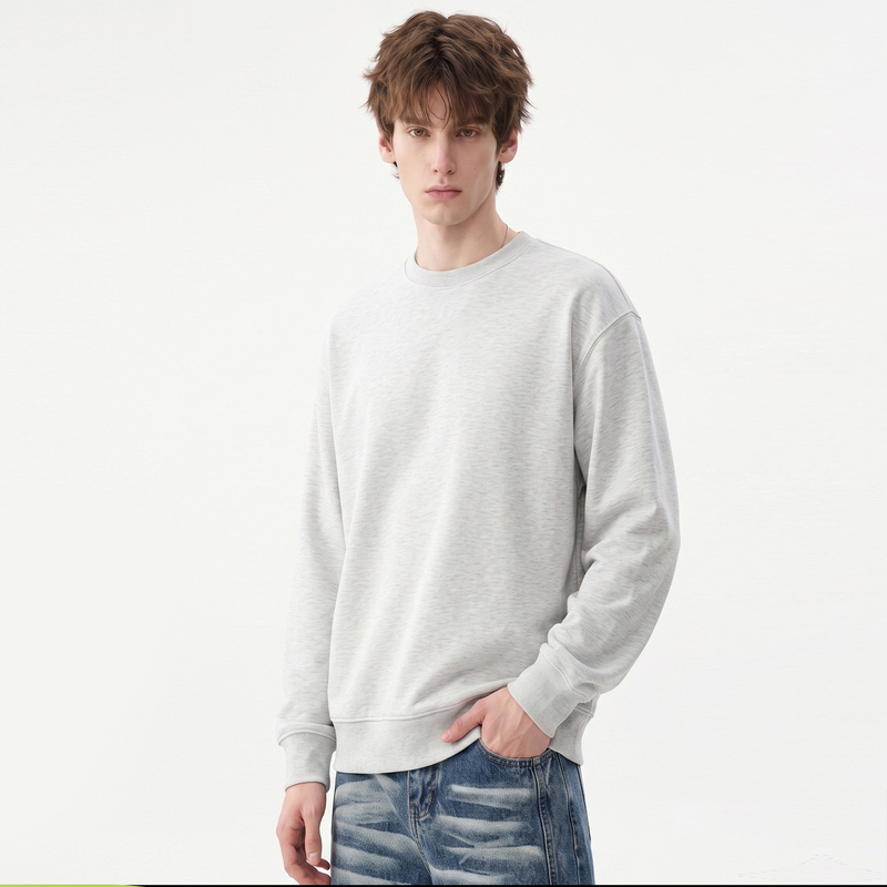 Autumn and Winter New Heavyweight Crewneck Sweatshirt for Men, Solid Color, Loose Fit, Long Sleeve, American Retro, Versatile Casual Basic Top Autumn and Winter New Heavyweight Crewneck Sweatshirt for Men, Solid Color, Loose Fit, Long Sleeve, American Retro, Versatile Casual Basic Top