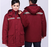 Зимний темно-бордовый светоотражающий пуховик