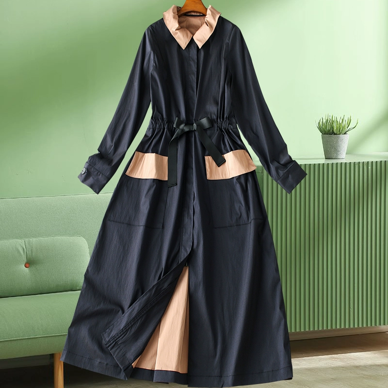 Muhe áo gió cao cấp phụ nữ 2021 mới thời trang trung niên áo khoác gió nhỏ áo khoác nữ xuân thu - Trench Coat