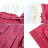 Красная осенняя демисезонная бархатная ретро куртка, 2020, свободный крой