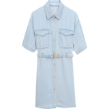 Летнее джинсовое платье для отдыха, наряд маленькой принцессы, приталенная юбка, дизайнерский корсет, коллекция 2021, французский стиль