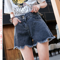 Net red bull shorts womens high waist summer 2021 new wear Korean version thin loose a word wide leg hot pants tide
