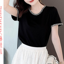 2021 new ice silk short-sleeved t-shirt women loose breathable simple fashion thin Korean temperament summer top tide