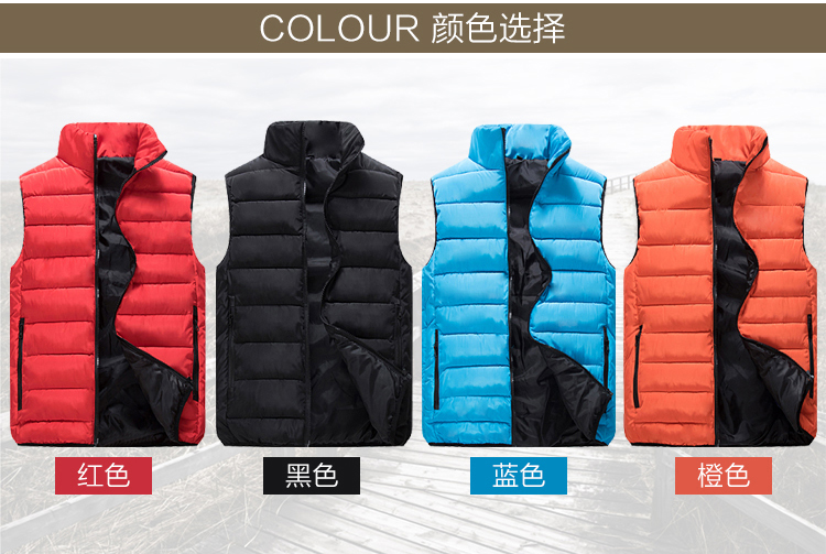 Áo vest cotton tùy chỉnh in logo nam và nữ mùa thu đông dày áo vest dày Áo vest cổ đứng áo ấm nam mùa đông
