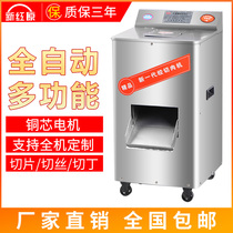 Large automatic commercial meat and vegetable cutting machine Stainless steel high-power electric multi-function slicer shredder dicing