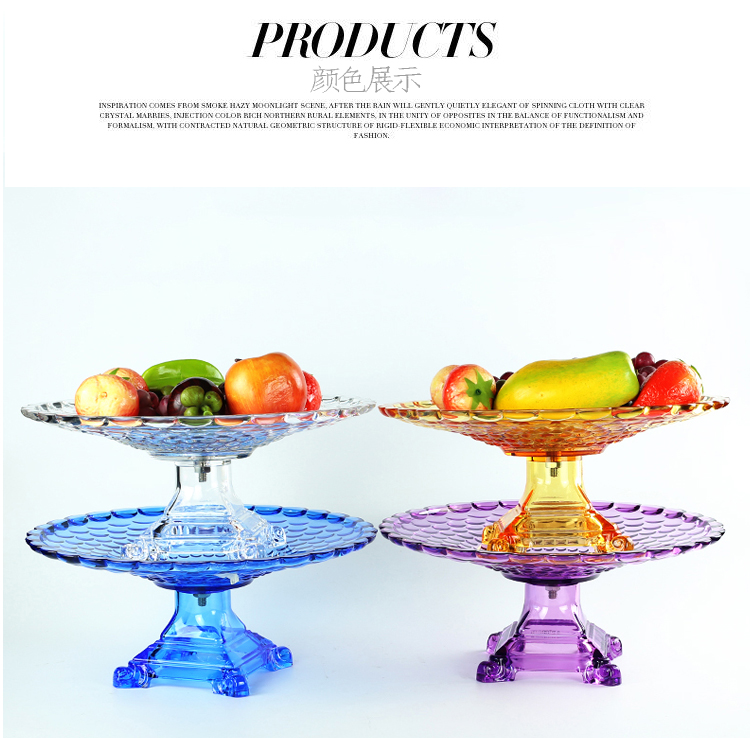 Acrylic fruit plate large fruit plate fruit plate creative home fruit plate KTV bar fruit platter beads with shelf