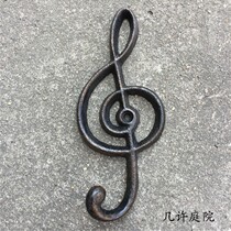 Eurostyle Retro Iron Art Personality Notes Hook Cast Iron Gardening Supplies Single Hook Wall Hook Decorated Garden Groceries