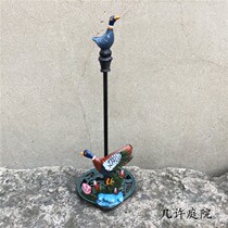 Eurostyle Cast Iron Small Duck Paper Towel Rack Roll Paper Containing Shelf Retro Iron Art Home Swing Parlor Book Room Furnishing