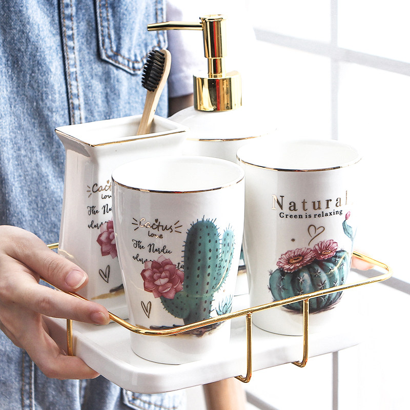 Nordic ins wash cup ceramic lovers creative minimalist wedding suit family of three mouthwash cup suit tooth cylinder