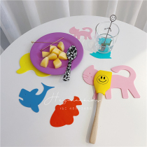 heymankids | Korean colored silicone heat insulation pad non-slip giant cute animal coaster pot pad self-retention
