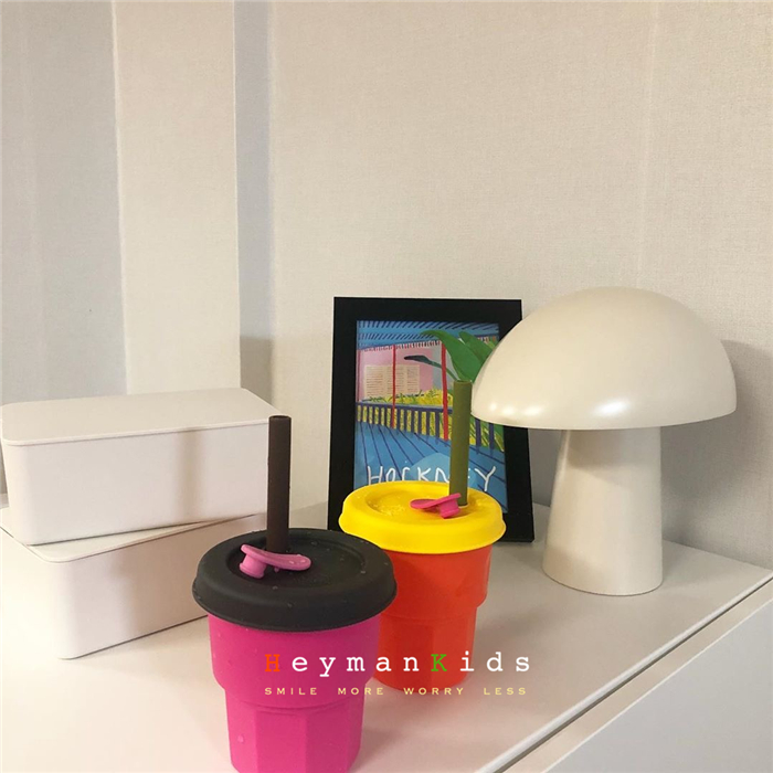 heymankids｜Korea beemymagic Children adult high temperature silicone straw cup 400ml