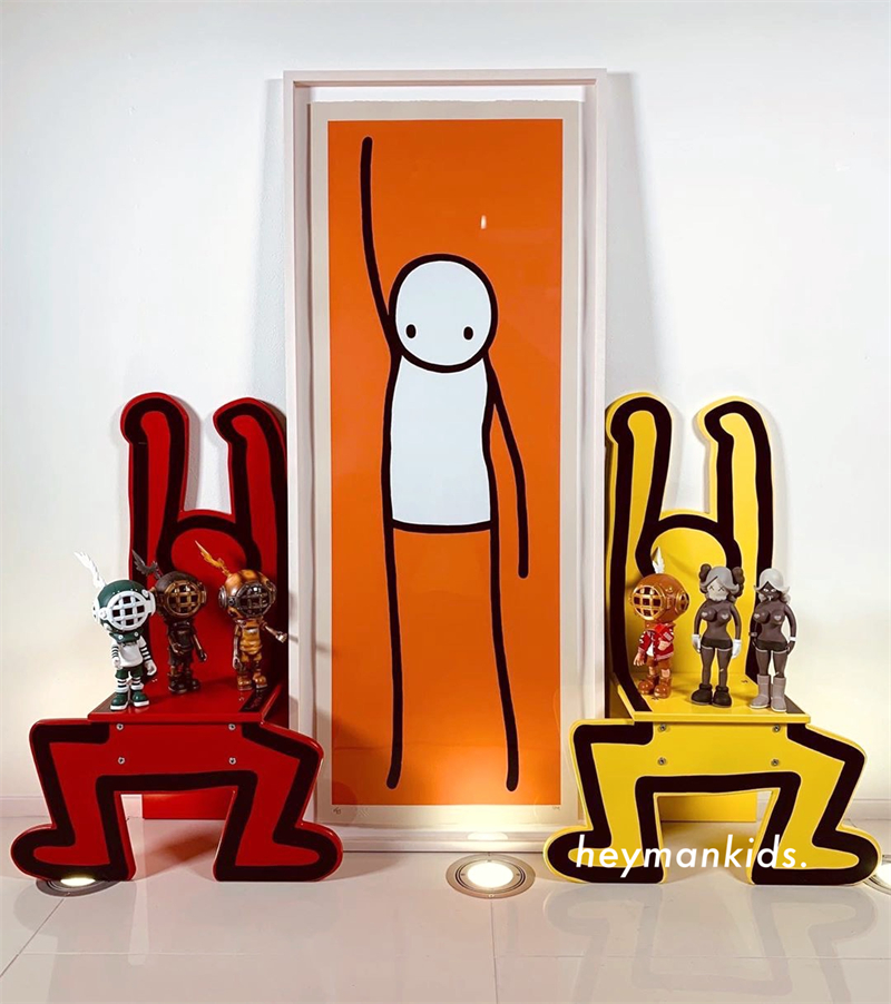 heymankids｜French keith haring graffiti funny human-shaped chair art children's chair