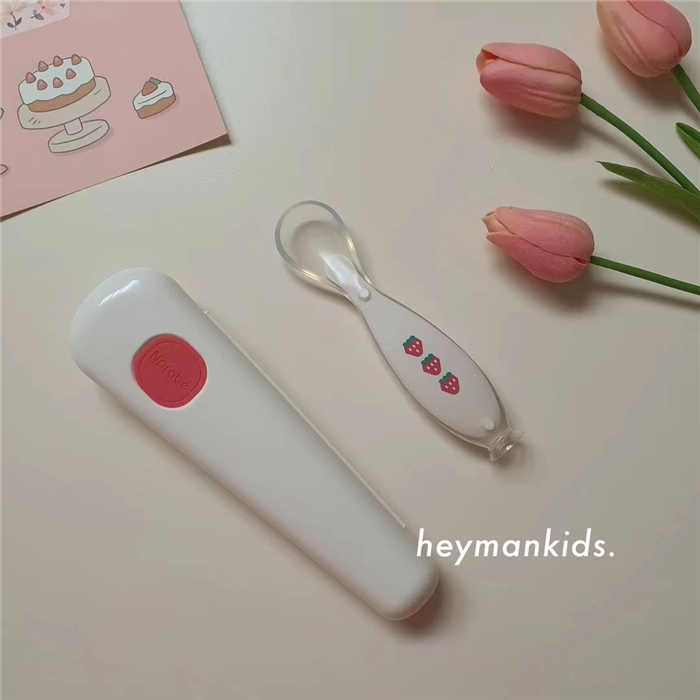 heymankids on the way｜Korea Nprabe baby silicone soft spoon baby feeding water non-staple food spoon storage box