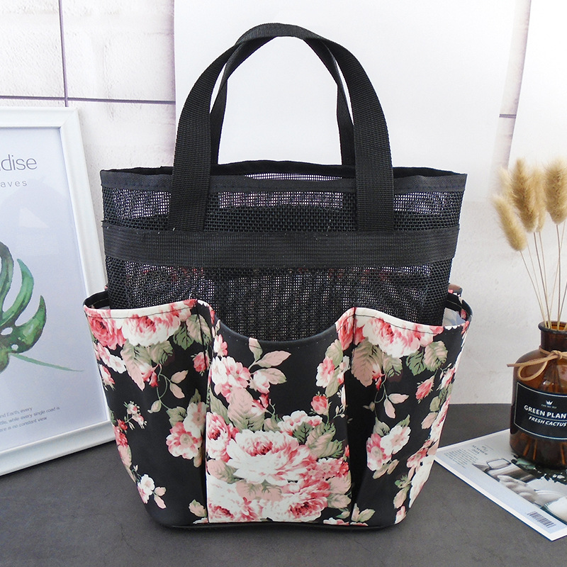 Net-eye bath basket female handheld toiletriesPackage foldable bag fitness bath pool swimming basket