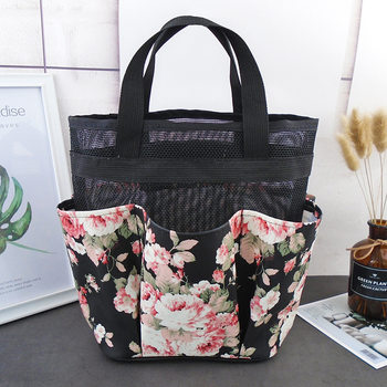 Mesh portable foldable bag swimming bath basket