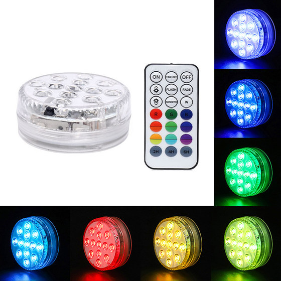 Fish tank light 13led waterproof colorful swimming pool underwater light landscape aquarium light RF remote control magnet suction cup diving light