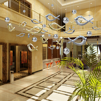 Creative aerial charm Mei Chen mall atrium charm Wedding window decoration props decoration curtain decoration Electroplated fish