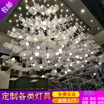Art acrylic translucent board Chandelier Sales department Sand table Hotel lobby Villa engineering lamp Creative lighting customization