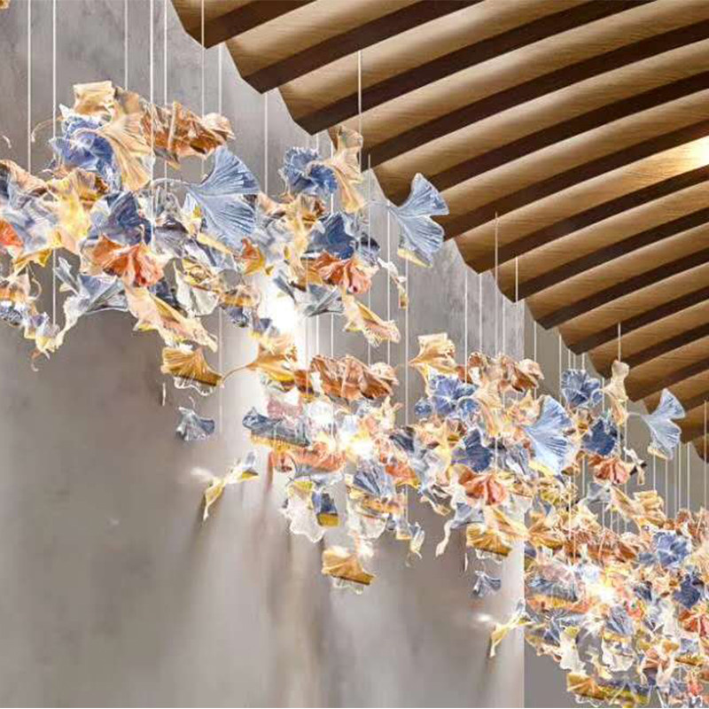 Custom engineering Sales department charm Mall hall Ginkgo leaf ring charm Kindergarten Creative aerial charm