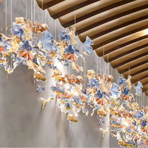 Custom Engineering Sales Department Hanging Accessories Mall Hall Gingko Leaves Ring for Pendant Kindergarten Creative Aerial Chandeliers