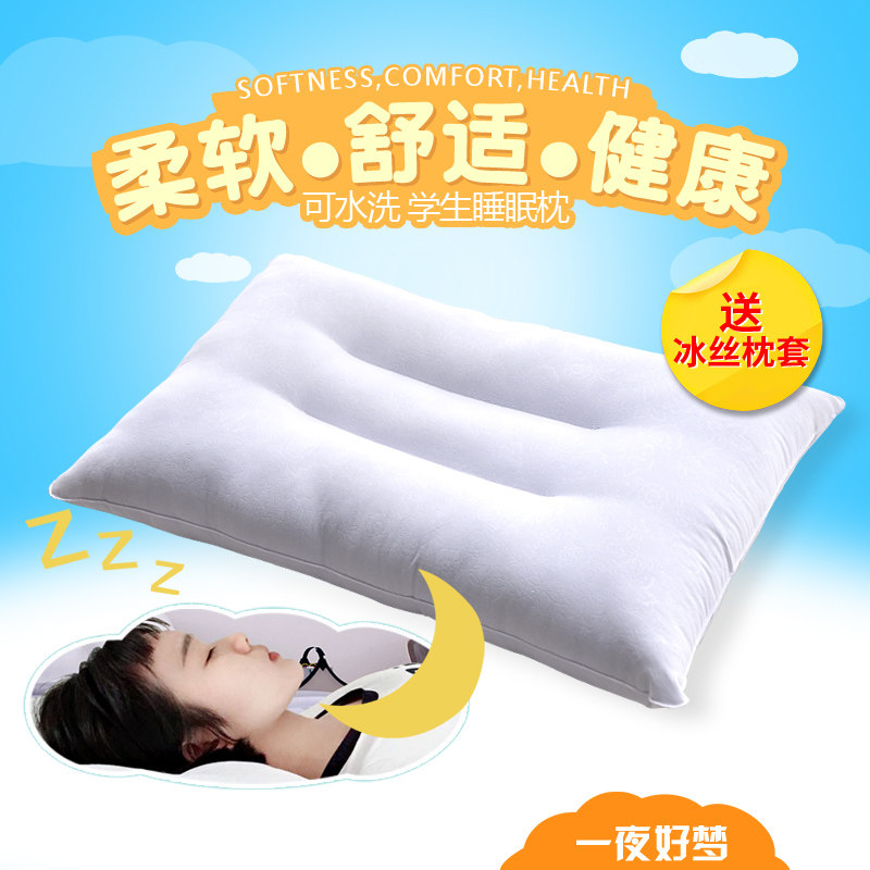 Student stereotyped pillow core washable pillow to send pillow cover 40*60 48*74 single rattan pillow ice silk pillow