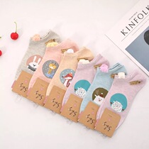 2018 Spring and Summer new ladies three-dimensional cartoon boat Socks feather yarn ears cotton Japanese fashion socks