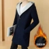 Áo gió nam Playboy cộng với nhung dày Slim áo gió nam màu áo trùm đầu áo khoác trẻ trung # 78696 áo gió chống nắng Áo gió