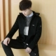 Áo khoác Playboy Áo len nam Nizi Áo khoác nam có thể tháo rời Mũ thanh niên Slim Áo khoác dài giữa nam áo kiểu trung niên hàn quốc