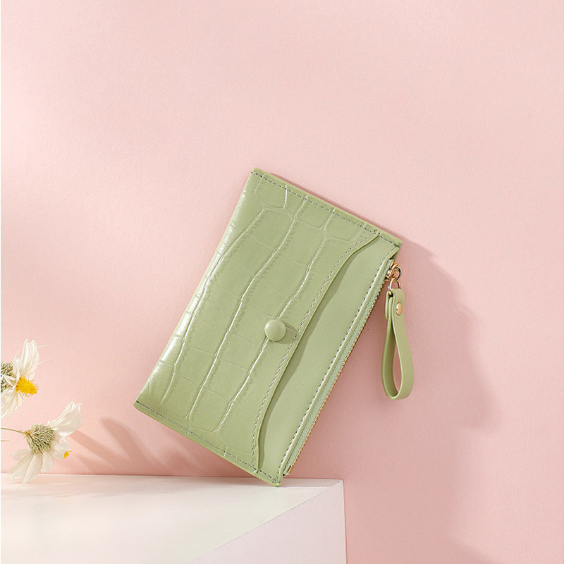 Simple card bag female mini ultra-thin small driver's license bag Japanese cute student zipper coin purse