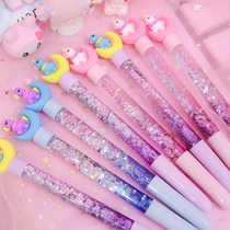 Unicorn fairy stick gel pen cute quicksand student girl Black Pen hipster water pen colorful sand pen