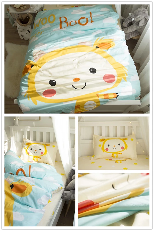 Phim hoạt hình thiếu nhi ba mảnh cotton quilt chăn học sinh ba mảnh cotton trẻ em bé trai bộ đồ giường 1,2 m