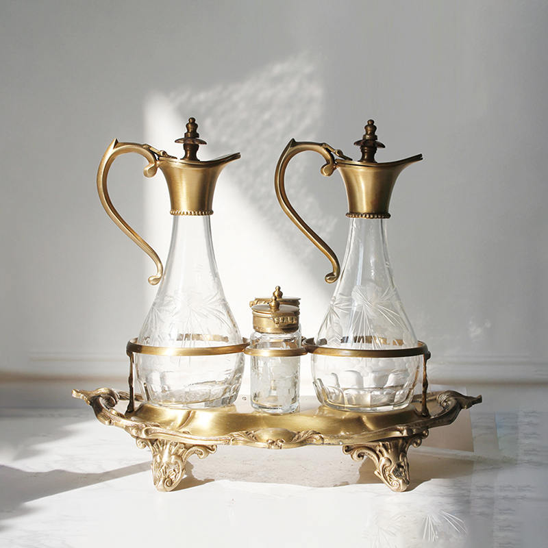 American Copper Seasoning Bottle Method Style Table Seasoning Salt Jars Kitchen Pendulum Nordic Seasoning Box Classical decorations Home