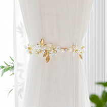 A pair of curtain straps light luxury high-end copper art rope ties simple gauze curtain bundles decorative storage buckles