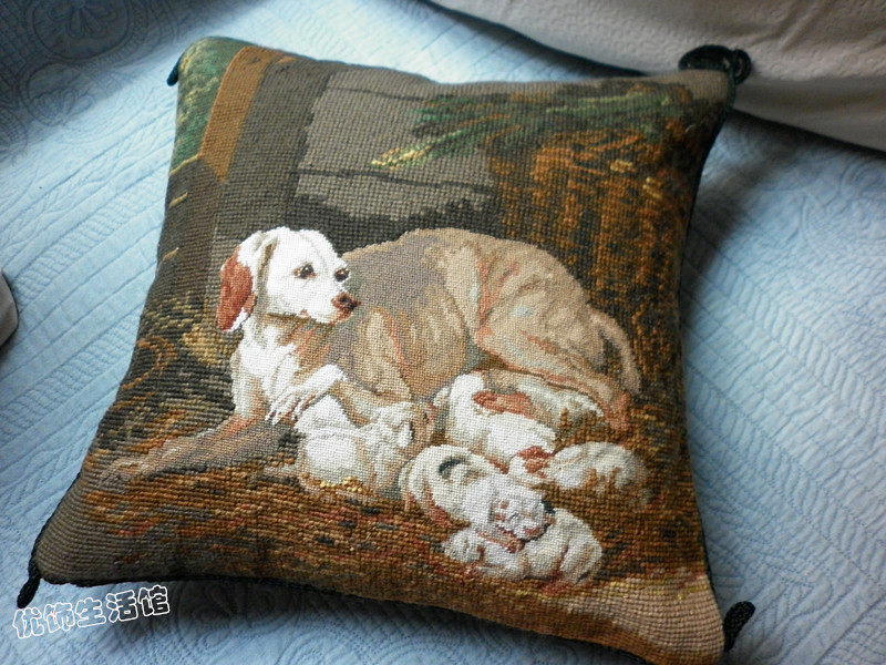 Hand Embroidered Hand Wool Thread Embroidery Velvet Embroidery Cushion Cushion Pillow Pillow Cover High-end Boutique Collection Soft Car