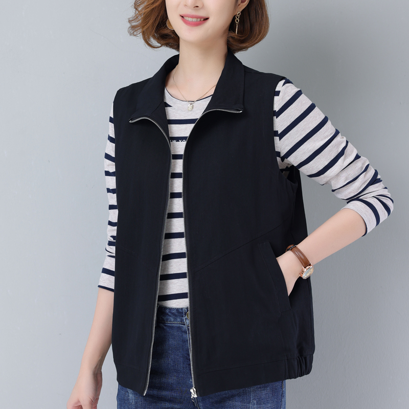 Thin Vest for Women, New Spring and Autumn Style, Fashionable Vest for Middle-Aged Mothers, Sleeveless Pure Cotton Brand Jacket
