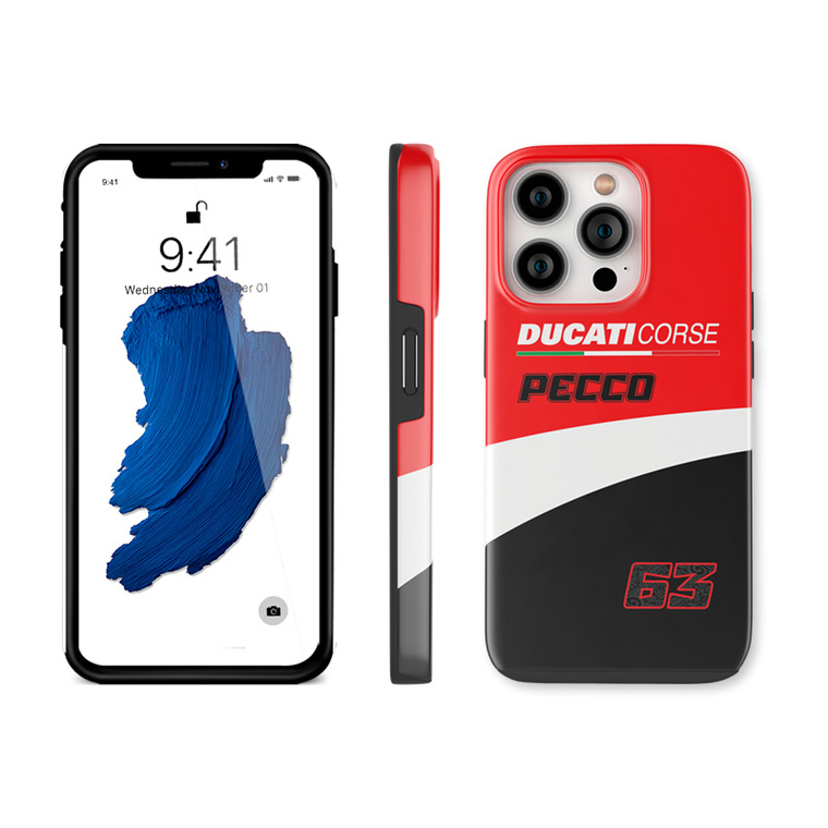 Ducati Corse Pecco 63 Red Black White Pattern iPhone Case