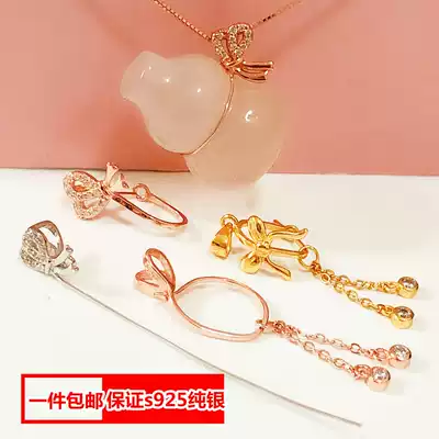 Gourd pendant button S925 sterling silver beeswax Amber Jade buckle bag around money bag gourd clip silver button